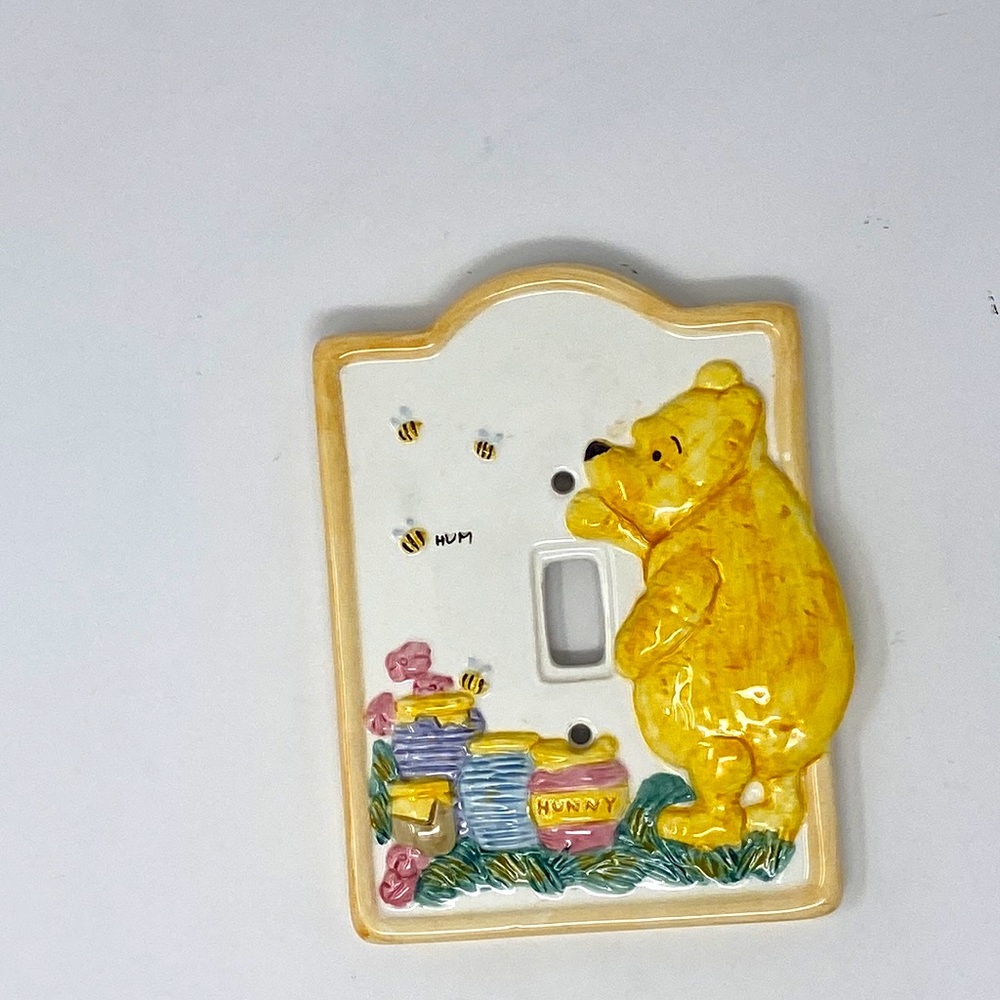 Disney Winnie the Pooh Ceramic Light Plate Cover, Vintage Light Switch